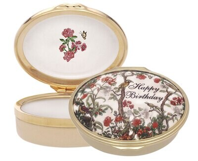 Halcyon Days Happy Birthday Chinoiserie Enamel Box ENHBC0502G, MPN: ENHBC0502G,