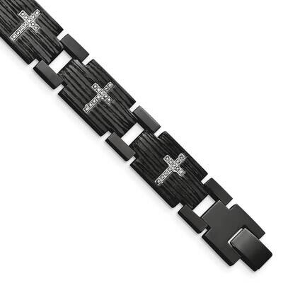 Matte IP-plated 1/4ct. tw. Diamond Bracelet Stainless Steel Polished SRB1542-8.5 by Chisel, MPN: SR…