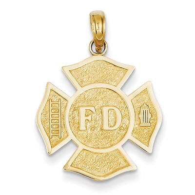 Fire Department Badge Pendant 14k Gold K4927, MPN: K4927, 637218014705