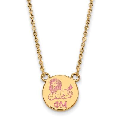 Phi Mu Extra Small Enameled Pendant with 18 Inch Chain Gold-plated Silver GP044PHM-18, MPN: GP044PH…