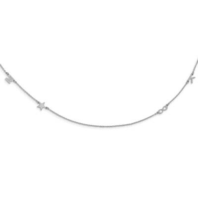 Rhodium-Plated 4 Initial Symbol Necklace Sterling Silver XNA1289SS, MPN: XNA1289SS,