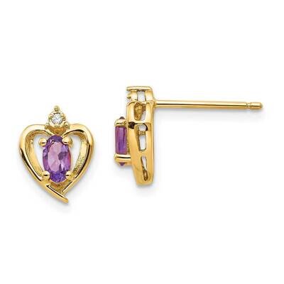 Diamond &amp; Amethyst Earrings 14k Gold XBS479, MPN: XBS479, 883957374802