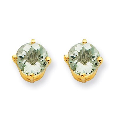 6mm Round Green Quartz Earrings 14k Gold XE73CG, MPN: XE73CG, 883957097626