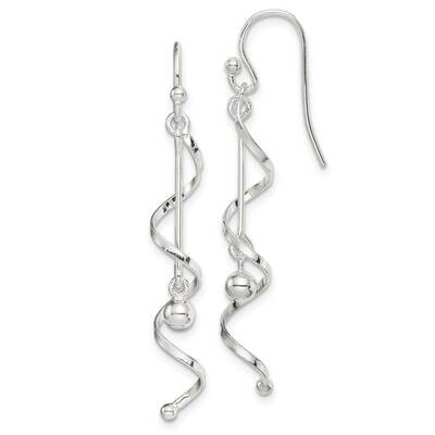 Twisted Dangle Earrings Sterling Silver Polished QE14792, MPN: QE14792, 883957939728