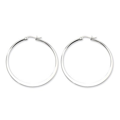 Polished 50mm Hoop Earrings - Stainless Steel SRE402 by Chisel, MPN: SRE402, 886774039275