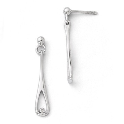 .01ct. Diamond Earrings Sterling Silver QW250, MPN: QW250, 883957315089