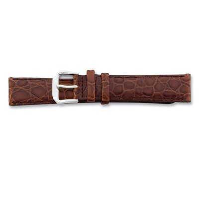 8mm Brown Alligator Grain Leather Watch Band 6.75 Inch Silver-tone Buckle BA23W-8, MPN: BA23W-8, 88…