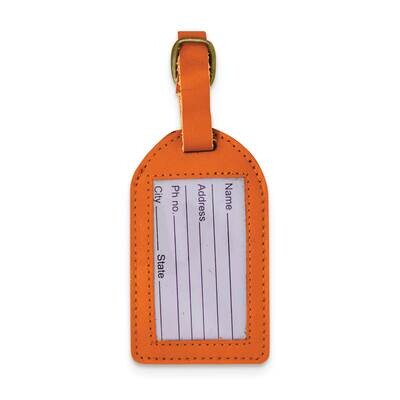 Orange Leather Luggage Tag GM22551, MPN: GM22551, 788089149802