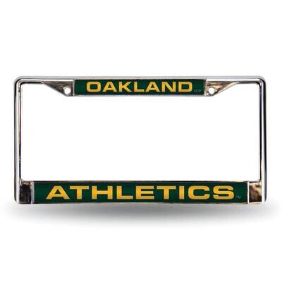 MLB Oakland A&#39;S Green Laser Chrome Car License Plate Frame GC7029, MPN: GC7029, 94746402884