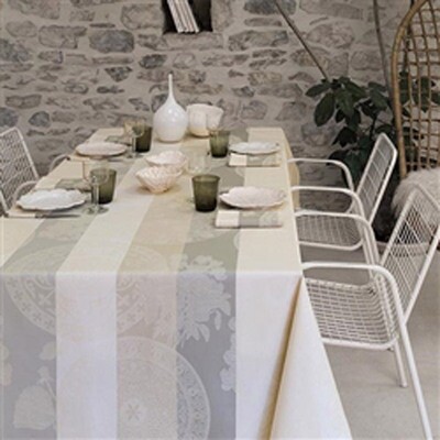 Le Jacquard Francais Fleurs Gourmandes Chalk Coated Tablecloth Round 69 Inch 22945, MPN: 22945, 366…