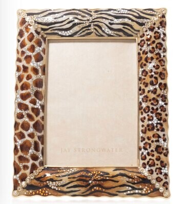 Jay Strongwater 5 x 7 Mixed Animal Print Picture Frame SPF5884-251, MPN: SPF5884-251,
