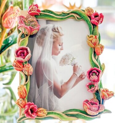 Jay Strongwater Evelyn Tulip 5 x 7 Inch Picture Frame Boquet SPF5893-289, MPN: SPF5893-289, 8485100…