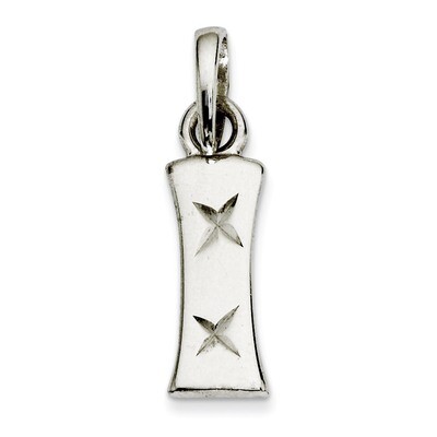 Diamond-cut Initial I Pendant Sterling Silver Polished QC7424I, MPN: QC7424I, 886774976587