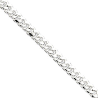 8 Inch 8.5mm Domed Curb Chain Sterling Silver QRC240-8, MPN: QRC240-8, 883957256214