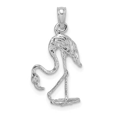 Textured Flamingo Charm 14k White Gold 3-D K6608W, MPN: K6608W, 196904083666