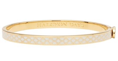 Halcyon Days 6mm Salamander Cream Gold Hinged Bangle Bracelet HBSSA0506G, MPN: HBSSA0506G,