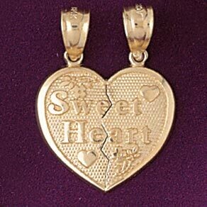 Dazzlers Jewelry Sweet Heart Pendant Necklace Charm Bracelet in Yellow, White or Rose Gold 7168, MP…