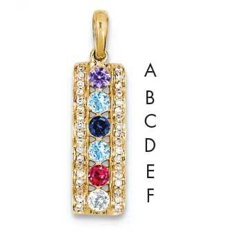 Synthetic Stone &amp; Diamond Set Pendant 14k Gold Family Jewelry XMP44/6SY, MPN: XMP44/6SY, 8839571423…