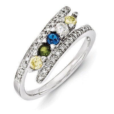 5 Birthstones Family Jewelry Diamond Semi-Set Ring 14k White Gold XMRW33/5, MPN: XMRW33/5, 88395738…