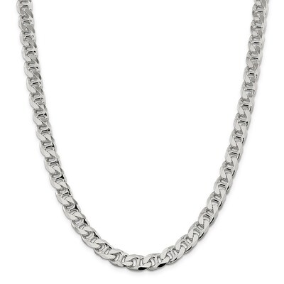 22 Inch 8.9mm Flat Anchor Chain Sterling Silver QFAN250-22, MPN: QFAN250-22, 883957237176