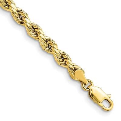 4mm Semi-Solid Diamond-Cut Rope Chain 7 Inch 10k Gold 10DH030-7, MPN: 10DH030-7, 191101567582