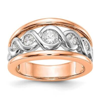Diamond Band 14k White &amp; Rose Gold RM3401B-055-RWAA, MPN: RM3401B-055-RWAA,