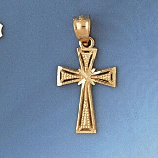 Dazzlers Jewelry Cross Pendant Necklace Charm Bracelet in Yellow, White or Rose Gold 8298, MPN: DZ-…