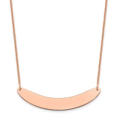 Polished Curved Blank Bar Necklace 14k Rose Gold Medium XNA1206R, MPN: XNA1206R,