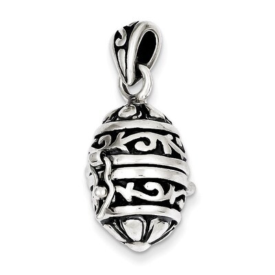 Oval Prayer Box Pendant Sterling Silver QC3659, MPN: QC3659, 883957283722