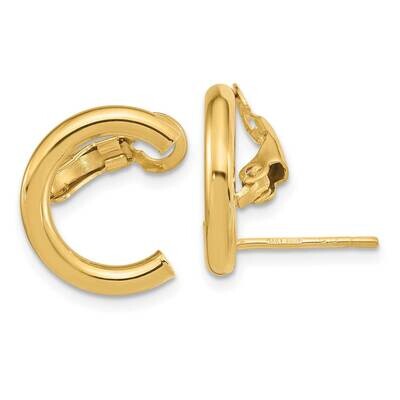 U Shape Clip On &amp; Post Earrings 14k Gold Polished TF1975, MPN: TF1975, 191101785726