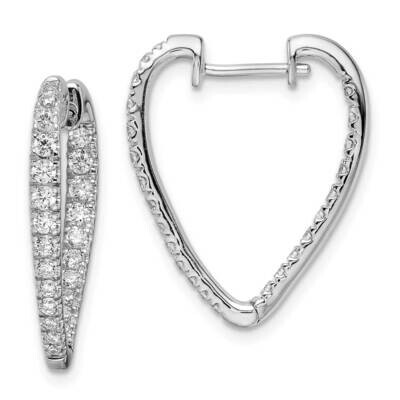 Diamond In &amp; Out Hoop Earrings 14k White Gold Polished EM8386-100-WA, MPN: EM8386-100-WA, 883957970…
