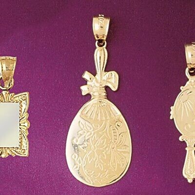 Dazzlers Jewelry Mirror Hairdresser Pendant Necklace Charm Bracelet in Yellow, White or Rose Gold 6…