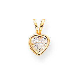 5mm Heart Bezel Pendant Mounting 14k Gold XP311, MPN: XP311,