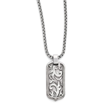Edward Mirell Titanium Cable Dog Tag Pendant Necklace EMN134-20 by Edward Mirell, MPN: EMN134-20, 8…