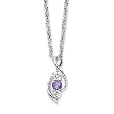 Survivor Collection Clear &amp; Purple Swarovski Topaz Legacy Necklace Sterling Silver SV202SSPU-16, MP…