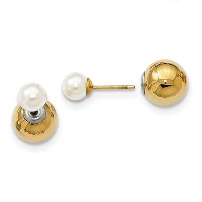 Yellow Ip Ball with Imitation Pearl Reversible Post E Stainless Steel Polished SRE1054Y, MPN: SRE10…