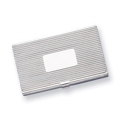 Nickel-plated Ribbed Business Card Case GL8026, MPN: GL8026, 788089024604