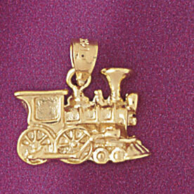 Dazzlers Jewelry Locomotive Train Pendant Necklace Charm Bracelet in Yellow, White or Rose Gold 439…