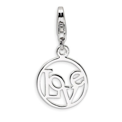 Polished Love in Circle Charm Sterling Silver QCC480 by Amore La Vita, MPN: QCC480, 883957334370