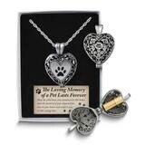 Paw Print Heart Pet Memorial Ash Holder Locket 24 inch Necklace GM24254, MPN: GM24254, 785525277464