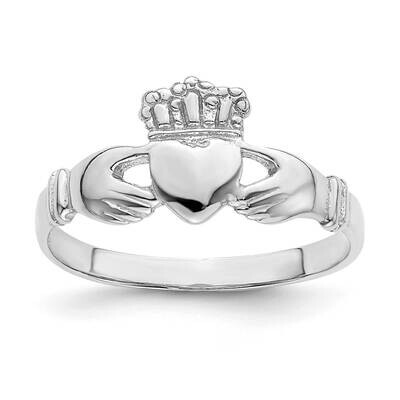 Polished Claddagh Ring 14k White Gold R870, MPN: R870, 196904045336