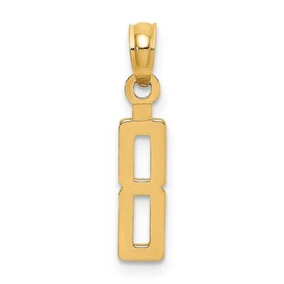 8 Block Style Charm 14k Gold NU08, MPN: NU08, 637218101160