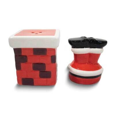 Santa and Chimney Ceramic Salt and Pepper Shakers GM25265, MPN: GM25265, 788089166779