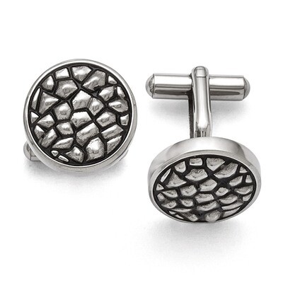 Antiqued and Textured Cufflinks - Stainless Steel SRC255 by Chisel, MPN: SRC255, 886774968742