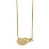 Angel Wing with 2 inch Extender Necklace 14k Gold CZ Diamond SF2767-18, MPN: SF2767-18, 883957963433