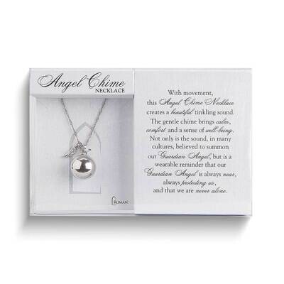 Silver-tone Round Angel Chime Necklace GM25587, MPN: GM25587, 89945751352