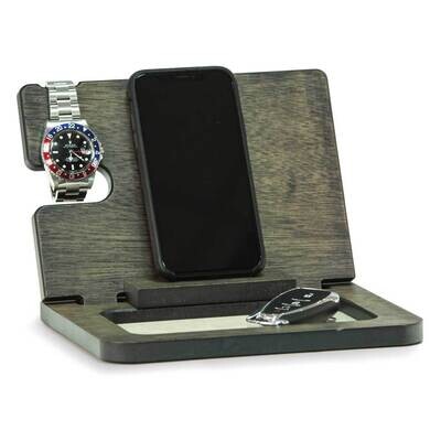 Grey Wood Finish Valet and Charging Station GM21261, MPN: GM21261, 797140357124