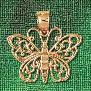 Dazzlers Jewelry Butterfly Pendant Necklace Charm Bracelet in Yellow, White or Rose Gold 3134, MPN:…