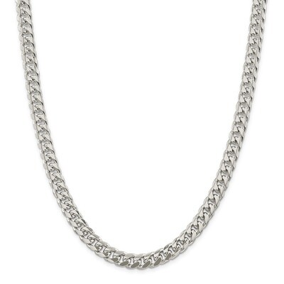 26 Inch 8.5mm Domed Curb Chain Sterling Silver QRC240-26, MPN: QRC240-26, 883957749938