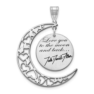 Love You To The Moon And Back Signature Moon Charm Sterling Silver XNA989SS, MPN: XNA989SS,